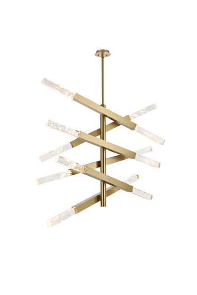 Elegant Lighting - 2085L6SG - 12 Light Pendant - Ari - Satin Gold and Clear