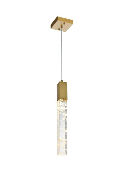 Elegant Lighting - 2088D5SG - One Light Pendant - Aurora - Satin Gold and Clear