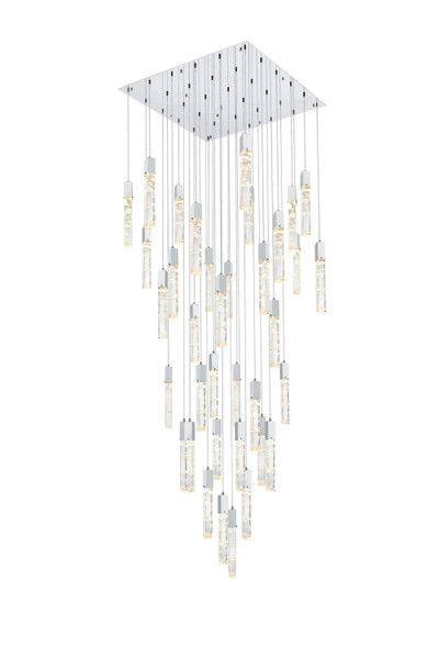 Elegant Lighting - 2088G42SG - 36 Light Chandelier - Aurora - Satin Gold and Clear