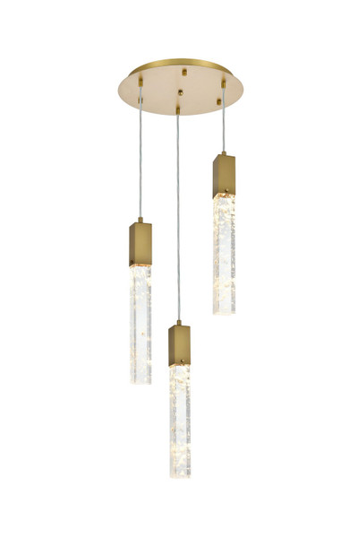 Elegant Lighting - 2089D16SG - Three Light Chandelier - Aurora - Satin Gold and Clear