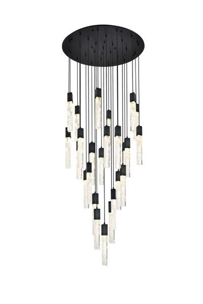 Elegant Lighting - 2089G42BK - 25 Light Chandelier - Aurora - Black and Clear