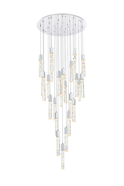 Elegant Lighting - 2089G42C - 25 Light Chandelier - Aurora - Chrome and Clear