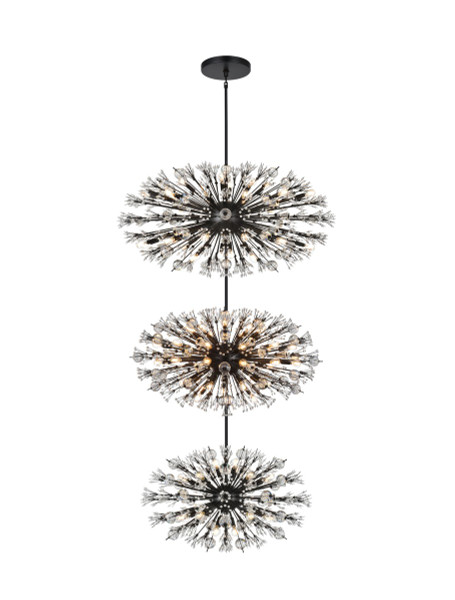 Elegant Lighting - 2500G50L3BK - 90 Light Chandelier - Vera - Black