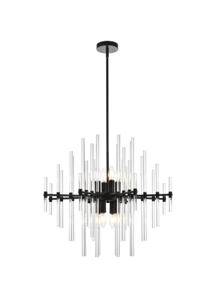 Elegant Lighting - 2502D27BK - Eight Light Pendant - Sienna - black