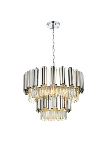 Elegant Lighting - 3400G24C - Eight Light Chandelier - Willow - Chrome and Clear