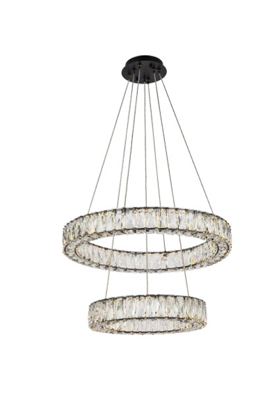 Elegant Lighting - 3503G24BK - LED Pendant - Monroe - Black