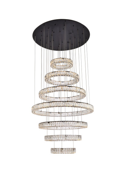 Elegant Lighting - 3503G7LBK - LED Chandelier - Monroe - Black
