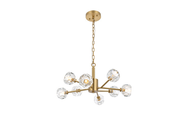 Elegant Lighting - 3509D24G - Eight Light Pendant - Graham - Gold and Clear