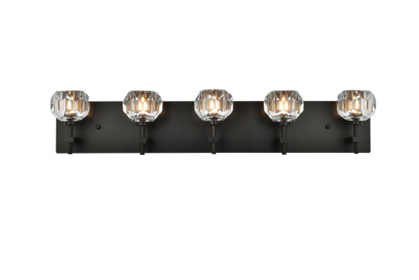 Elegant Lighting - 3509W32BK - Five Light Wall Sconce - Graham - Black and Clear
