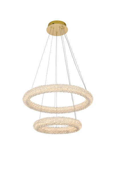 Elegant Lighting - 3800G24SG - LED Chandelier - Bowen - Satin Gold