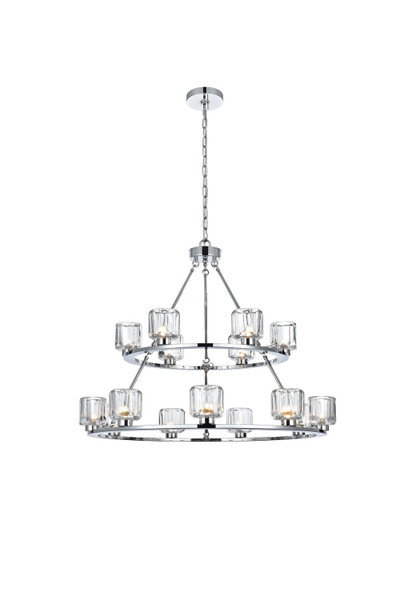 Elegant Lighting - 5100L236C - 15 Light Chandelier - Cadence - Chrome and Clear