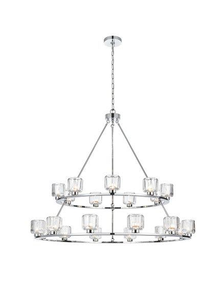 Elegant Lighting - 5100L248C - 21 Light Chandelier - Cadence - Chrome and Clear