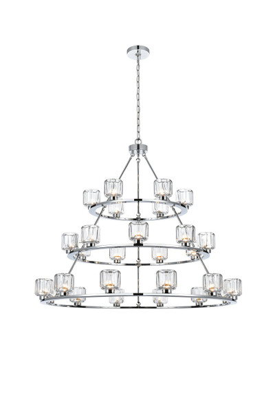 Elegant Lighting - 5100L348C - 27 Light Chandelier - Cadence - Chrome and Clear