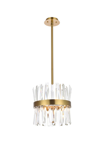 Elegant Lighting - 6200D12SG - Six Light Pendant - Serephina - satin gold