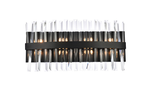 Elegant Lighting - 6200W24BK - Eight Light Bath Sconce - Serephina - black