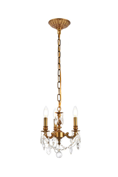 Elegant Lighting - 9103D10FG/RC - Three Light Pendant - Lillie - French Gold