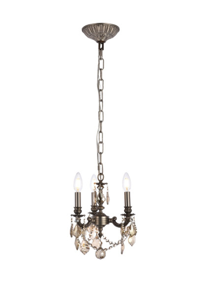 Elegant Lighting - 9103D10PW-GT/RC - Three Light Pendant - Lillie - Pewter