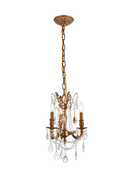 Elegant Lighting - 9203D13FG/RC - Three Light Pendant - Rosalia - French Gold