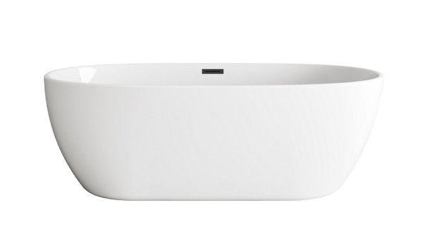 Elegant Lighting - BT10770GW-MBK - Soaking Bathtub - Allegra - Glossy White