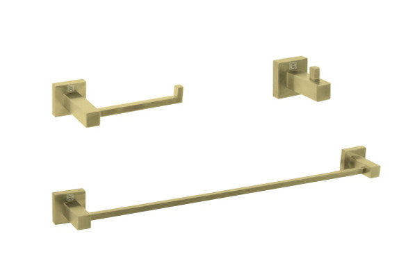 Elegant Lighting - HWB-12S3HBGD - 3-Piece Bathroom Hardware Set - Isla - Brushed Gold