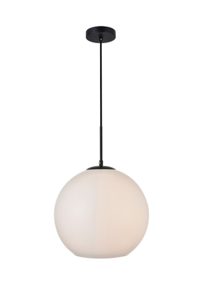 Elegant Lighting - LD2217BK - One Light Pendant - BAXTER - Black and frosted white
