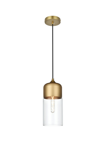 Elegant Lighting - LD2240SG - One Light Pendant - Ashwell - Satin Gold and Clear