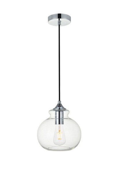 Elegant Lighting - LD2245C - One Light Pendant - DESTRY - Chrome and Clear