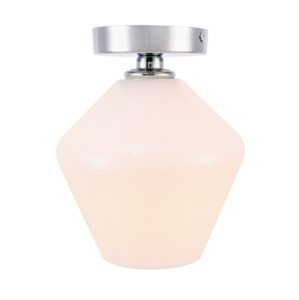 Elegant Lighting - LD2255C - One Light Flush Mount - Gene - Chrome and Frosted white glass