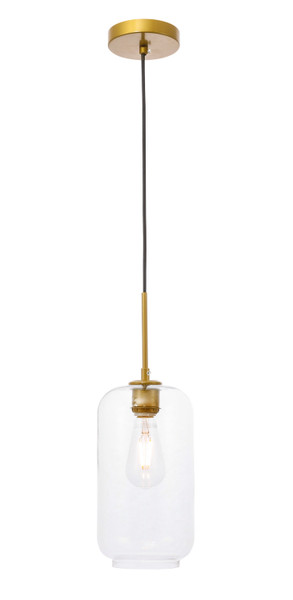 Elegant Lighting - LD2276BR - One Light Pendant - Collier - Brass And Clear Glass