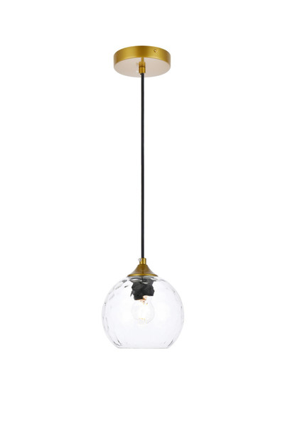 Elegant Lighting - LD2280BR - One Light Pendant - Cashel - Brass and Clear