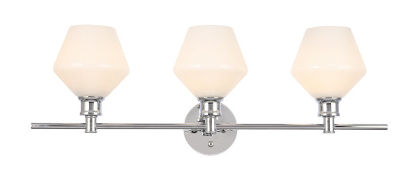 Elegant Lighting - LD2317C - Three Light Wall Sconce - Gene - Chrome and Frosted white glass
