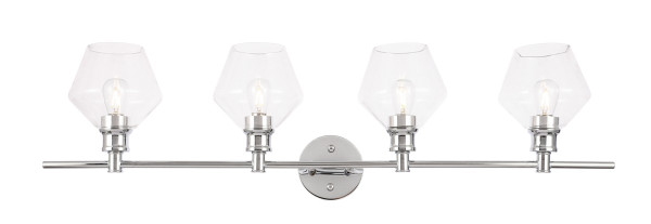 Elegant Lighting - LD2320C - Four Light Wall Sconce - Gene - Chrome and Clear glass