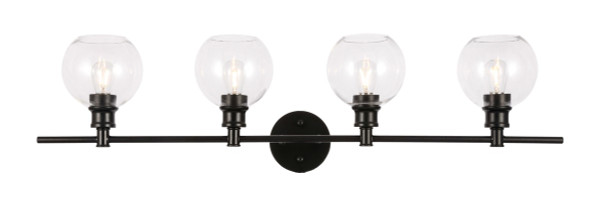 Elegant Lighting - LD2322BK - Four Light Wall Sconce - Collier - Black and Clear glass