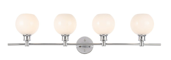 Elegant Lighting - LD2323C - Four Light Wall Sconce - Collier - Chrome and Frosted white glass