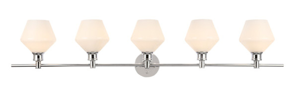 Elegant Lighting - LD2325C - Five Light Wall Sconce - Gene - Chrome and Frosted white glass