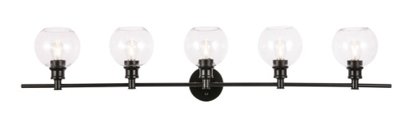 Elegant Lighting - LD2326BK - Five Light Wall Sconce - Collier - Black and Clear glass