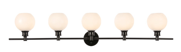 Elegant Lighting - LD2327BK - Five Light Wall Sconce - Collier - Black and Frosted white glass