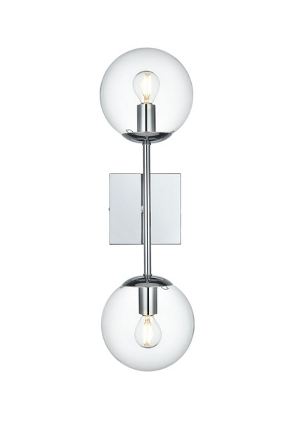 Elegant Lighting - LD2357C - Two Light Wall Sconce - Neri - Chrome and Clear