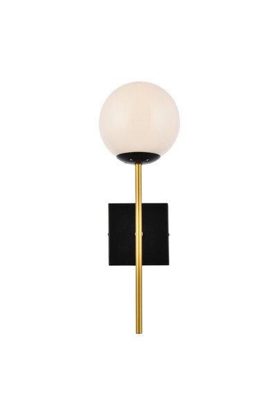 Elegant Lighting - LD2360BKR - One Light Wall Sconce - Neri - Black and Brass and White