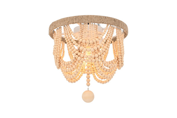 Elegant Lighting - LD306F12BG - Three Light Flush Mount - Jolie - Beige
