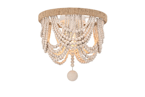 Elegant Lighting - LD306F12WH - Three Light Flush Mount - Jolie - Antique white