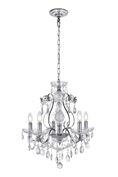Elegant Lighting - LD4005D22C - Five Light Chandelier - Voltaire - Chrome