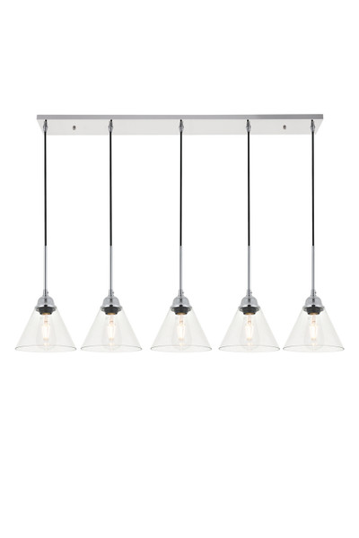 Elegant Lighting - LD4017D48C - Five Light Pendant - Histoire - Chrome And Clear