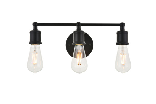 Elegant Lighting - LD4028W16BK - Three Light Wall Sconce - Serif - black