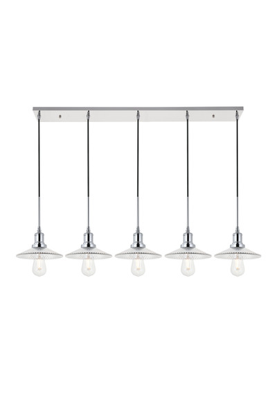 Elegant Lighting - LD4040D48C - Five Light Pendant - Waltz - Chrome And Clear