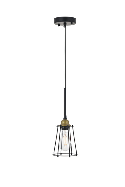 Elegant Lighting - LD4047D5BRB - One Light Pendant - Auspice - Brass And Black