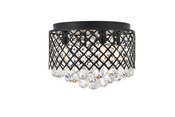 Elegant Lighting - LD5010F13MB - Four Light Flush Mount - Tully - Matte Black and Clear