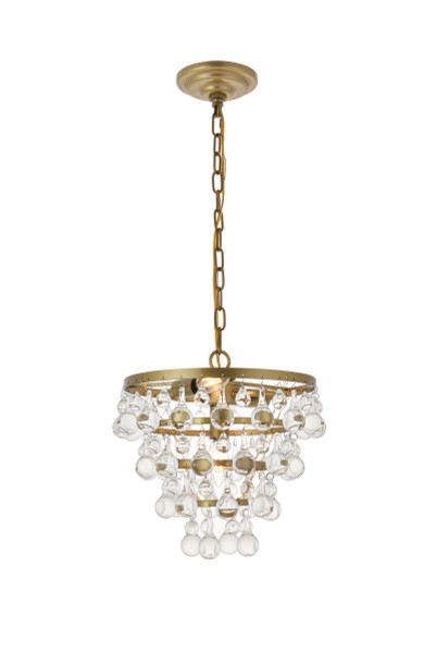 Elegant Lighting - LD5016D13BR - Three Light Pendant - Kora - Brass