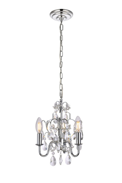 Elegant Lighting - LD5020D9C - Three Light Pendant - Kaede - Chrome