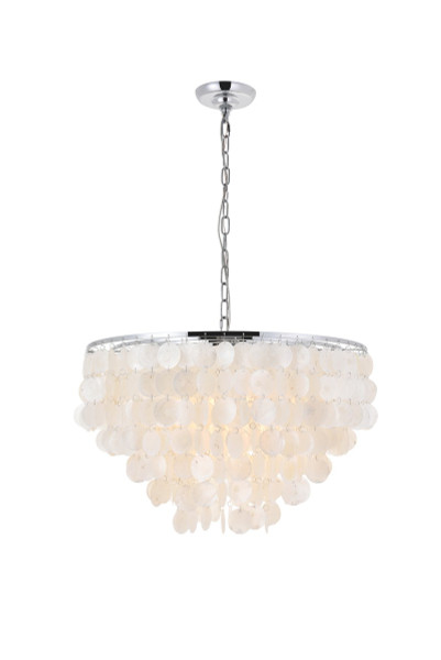 Elegant Lighting - LD5050D24C - Six Light Pendant - Selene - Chrome and White